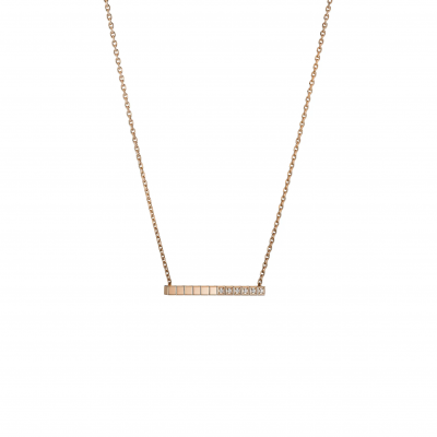 CHOPARD ICE CUBE NECKLACE, ROSE GOLD, HALF-SET DIAMONDS 817702-5002